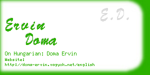 ervin doma business card